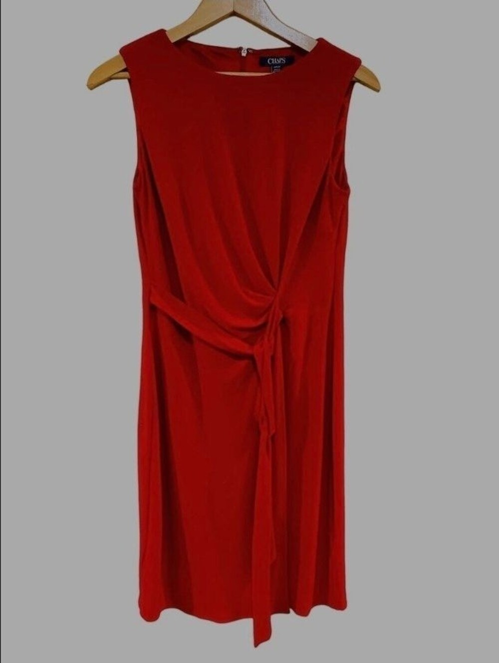 47. Chaps Monarch Red Faux-Wrap Dress